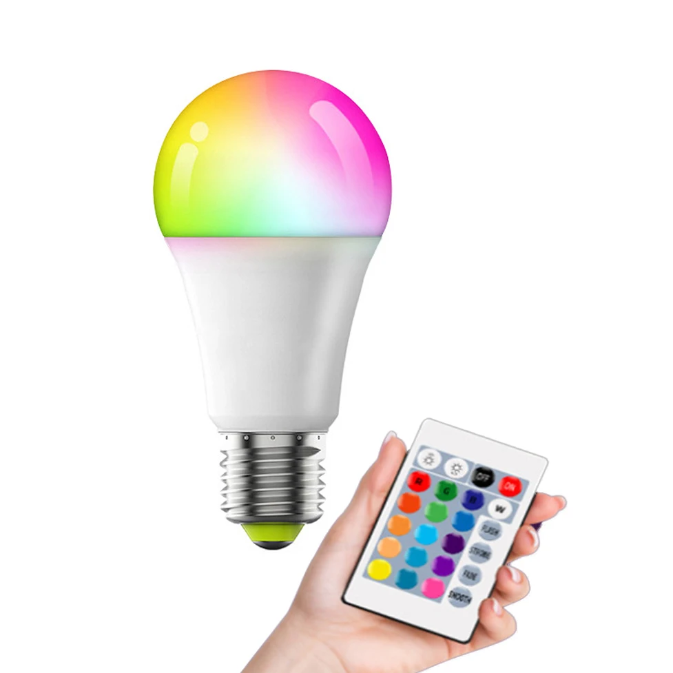 E27 Intelligence Control Energy Saving 9w A19 Mutil-color Changing Rgb Rhythm Light Led Music Bulb with