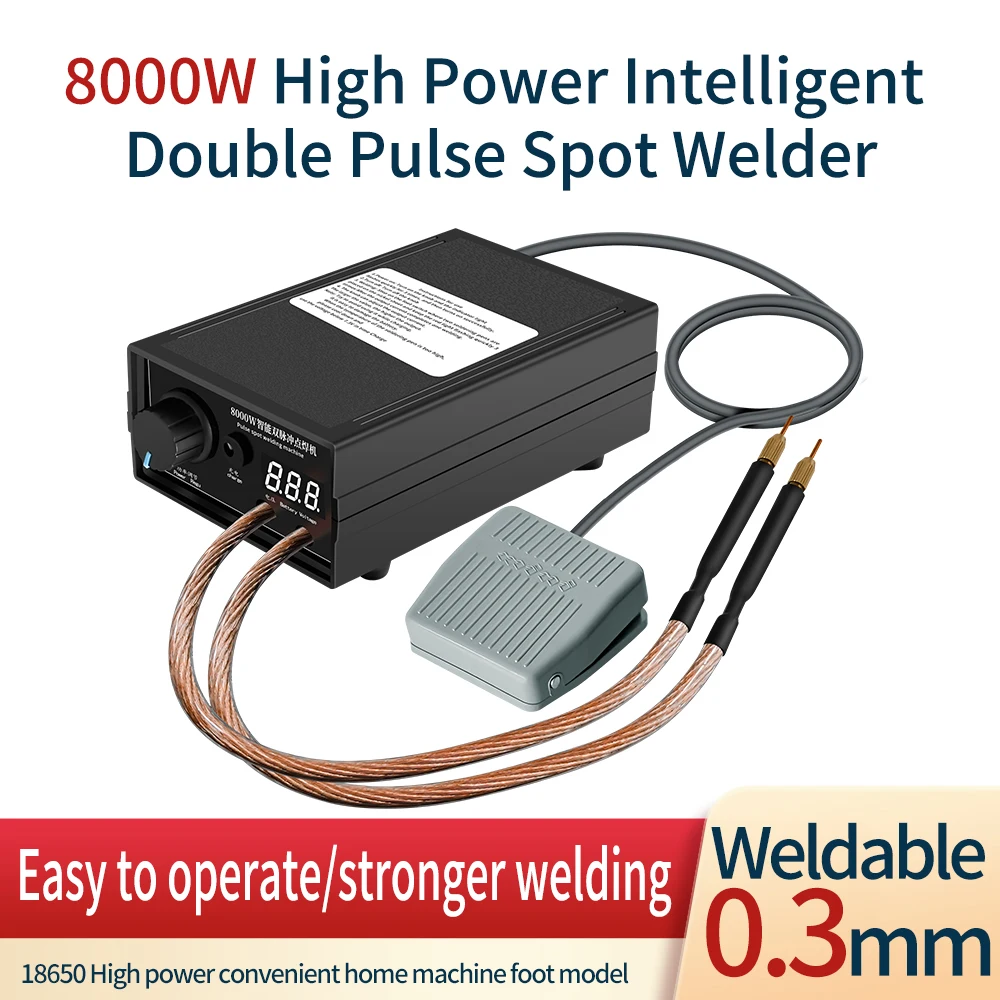 Spot Welder 8000W High Power Handheld Spot Welding Machine Portable 0-800A Current Adjustable Welders for 18650 Battery