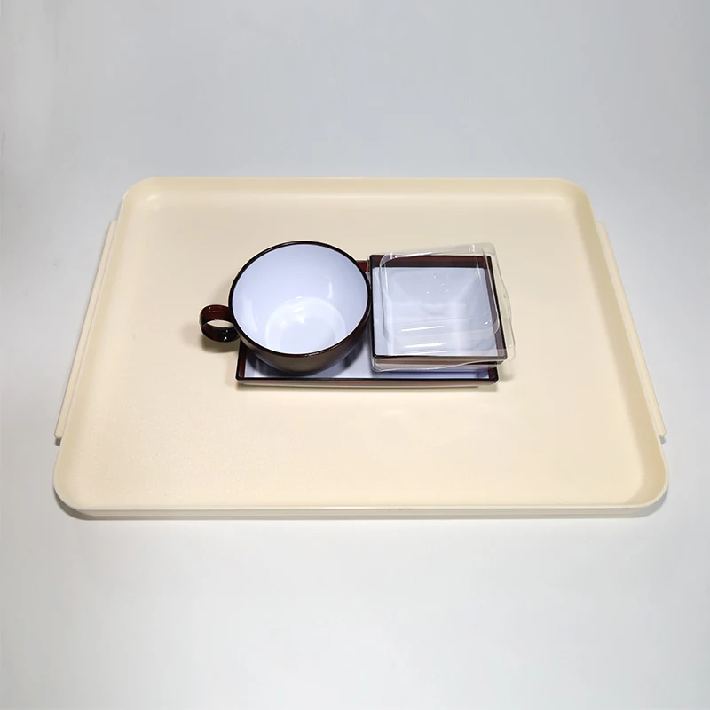 Inflight Rectangular Plastic ABS Atlas Non-Slip Serving Tray with Handles for Airline