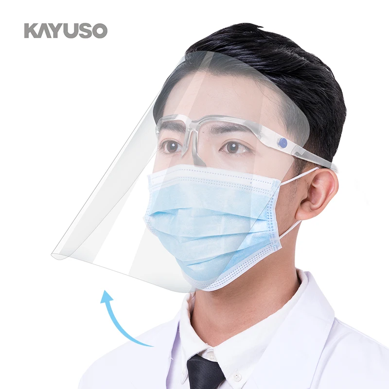 
Protector Face Shield Visor Safety Personal Protective Faceshield with Glasses Frame Reusable  (1600134024314)