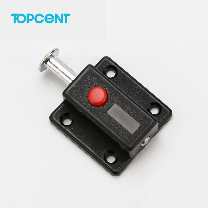 TOPCENT Plastic Door Bolts Latch Lock For Door Window Cabinet  latch furniture hardware accessories Push To Open Button Switch