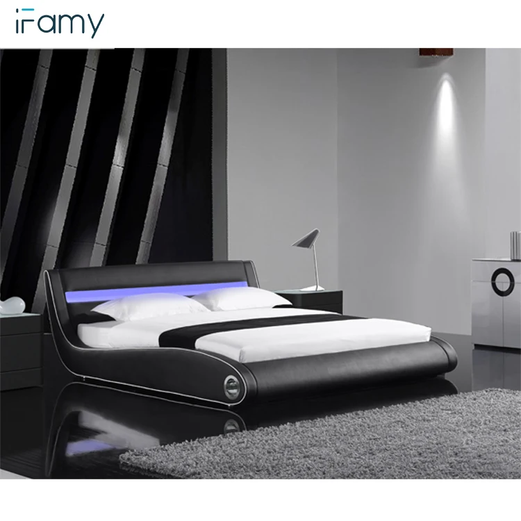
High-end modern girls bedroom furniture with led light bed 