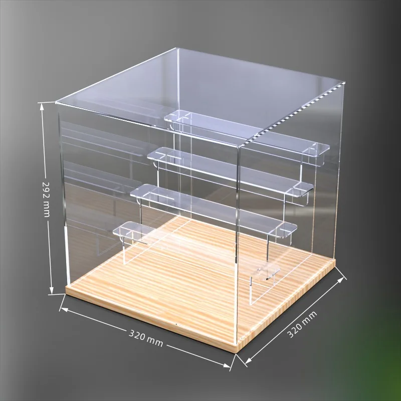 Acrylic high transparent toy model garage kit display box lid dust prevention splicing receiving box