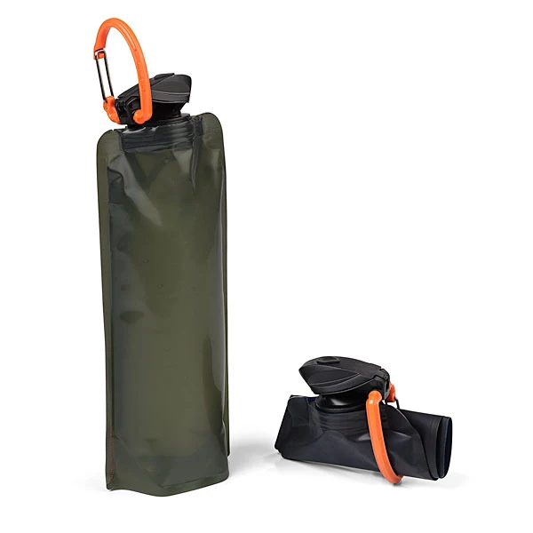 BPA Free Reusable Water Bottle with Flexible Collapsible PE Bag Gravure Printing Foldable Ice Bag Valve for Camping