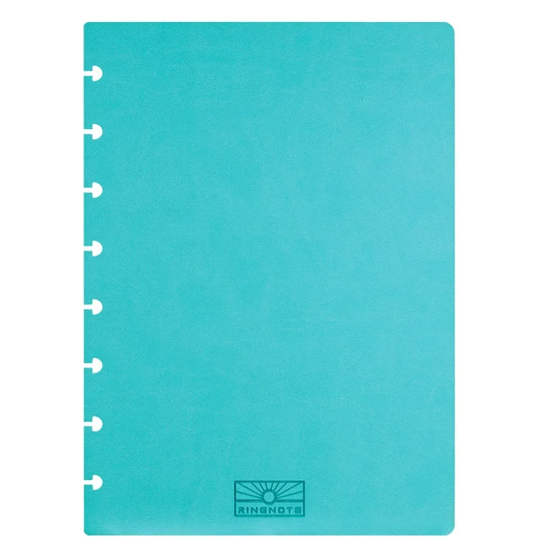 Custom Logo Disc Binding a5 sublimation  notebook cover  pre-punched holes made of THIN PU for RINGNOTE