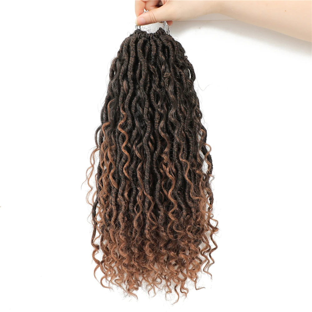 X-TRESS натуральный эффектом деграде (переход от темного к коричневый река Locs с вьющиеся волосы синтетический богиня страсть твист крючком плетение волос