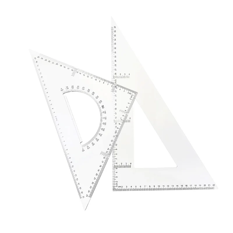 Durable 40cm Engineering Drawings Plastic Triangle Ruler Set Multifunctional Geometry Measuring Ruler Ser for Wholesale