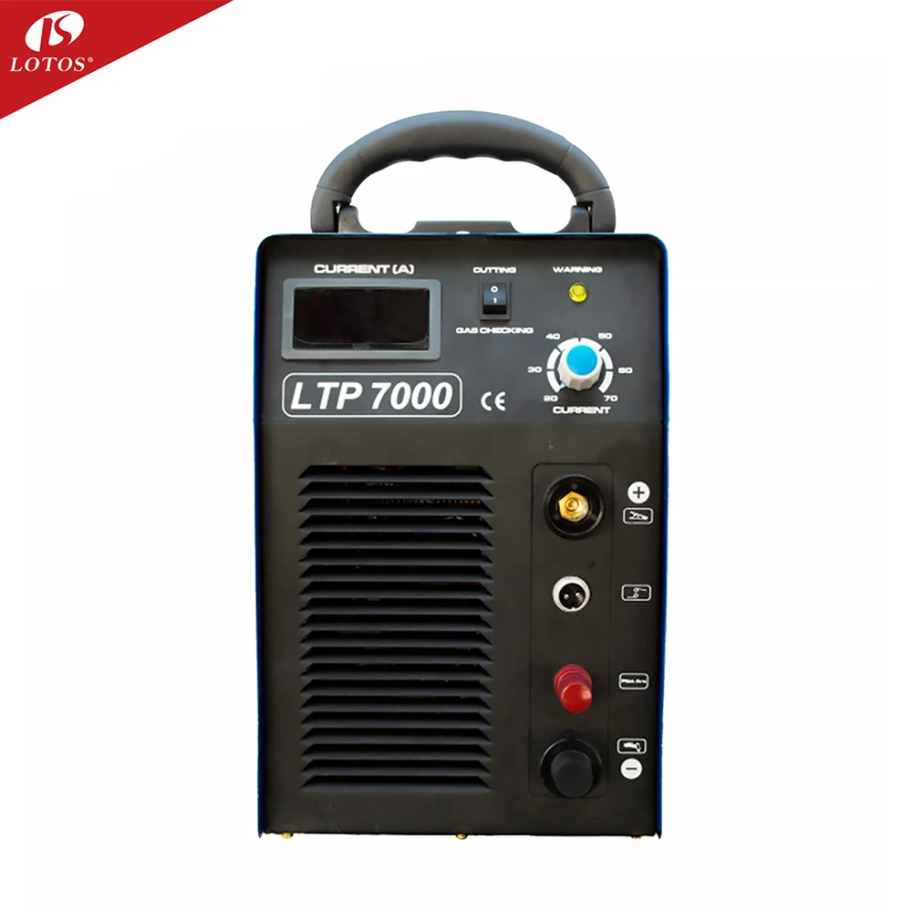 LOTOS ltp7000 IGBT Inverter 70 Amps Pilot Arc cut 40 air plasma cutter with compressor with smooth cutting feature