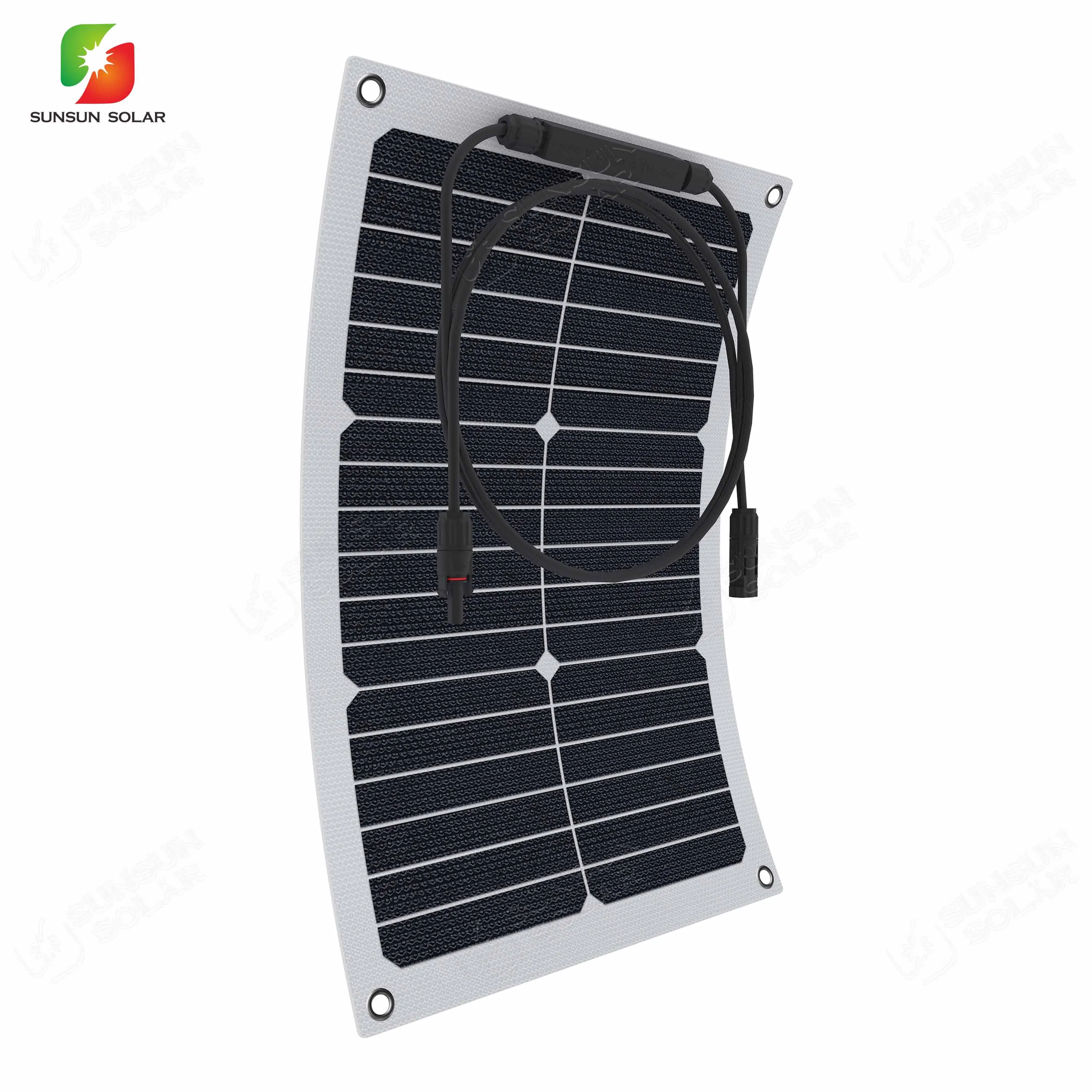 OEM/ODM Caravan Marine Use Sunpower Cell ETFE/PET Semi Flexible Solar Panel 20W 18V