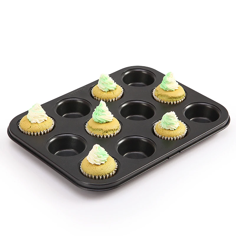 CHEFMADE Baking Tools Non-Stick 12 Cavities Muffin Pan Molds Bakeware Nonstick Muffin Baking Pan 12 Cup Mini Muffin Pan