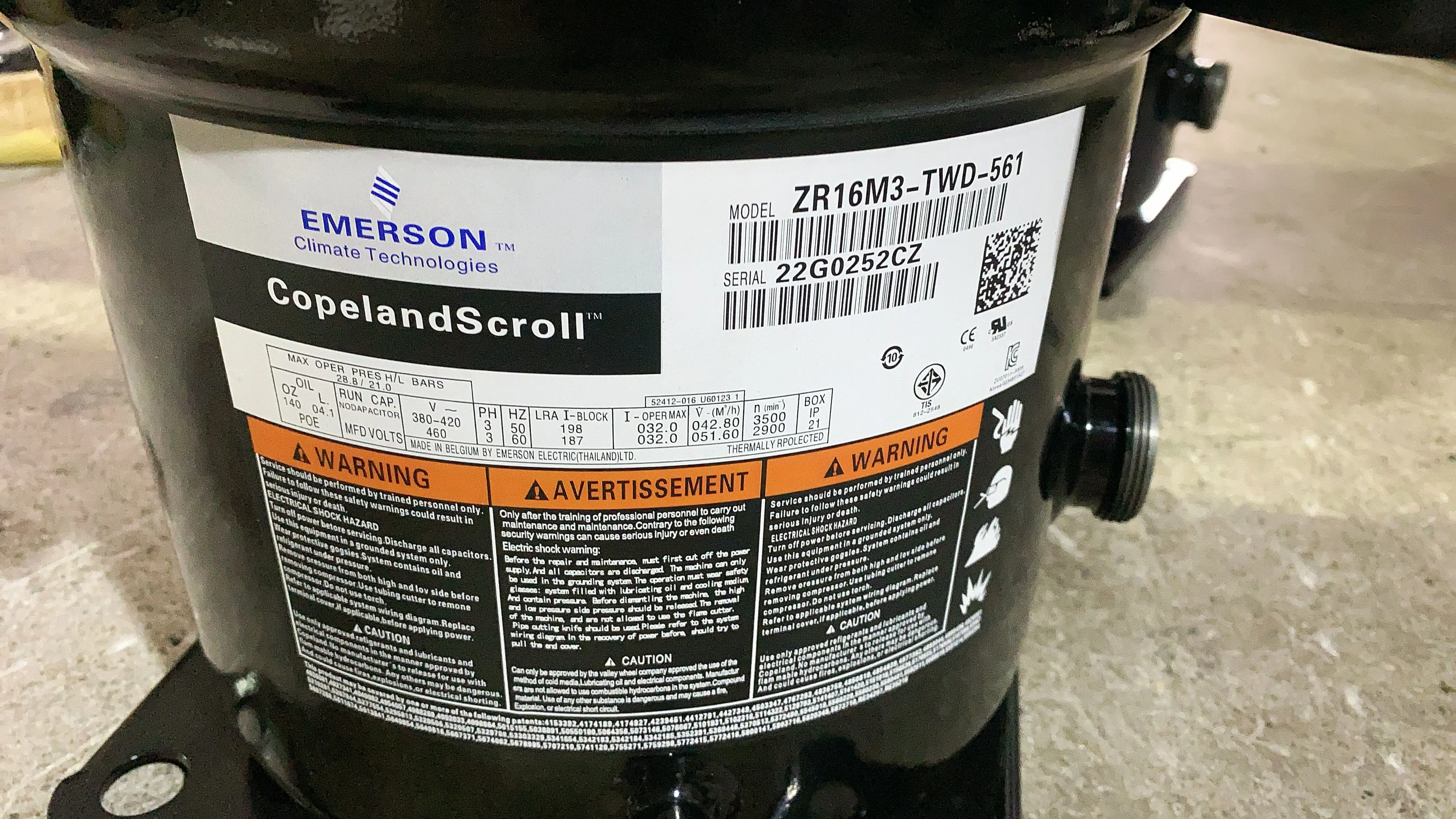 13hp cheap refrigerator compressor Made Air conditioner Scroll Compressor zr16m3-twd-561 zr16m3e twd551 gmcc compressor
