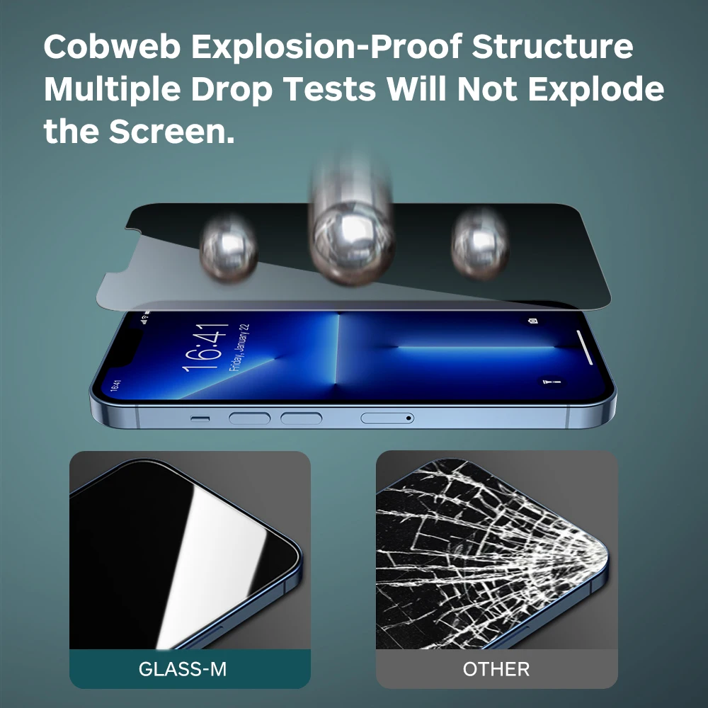 Amazon Hot Selling Custom Tempered Glass Screen Protector Privacy Phone Mirror for iPhone 13 Pro Max