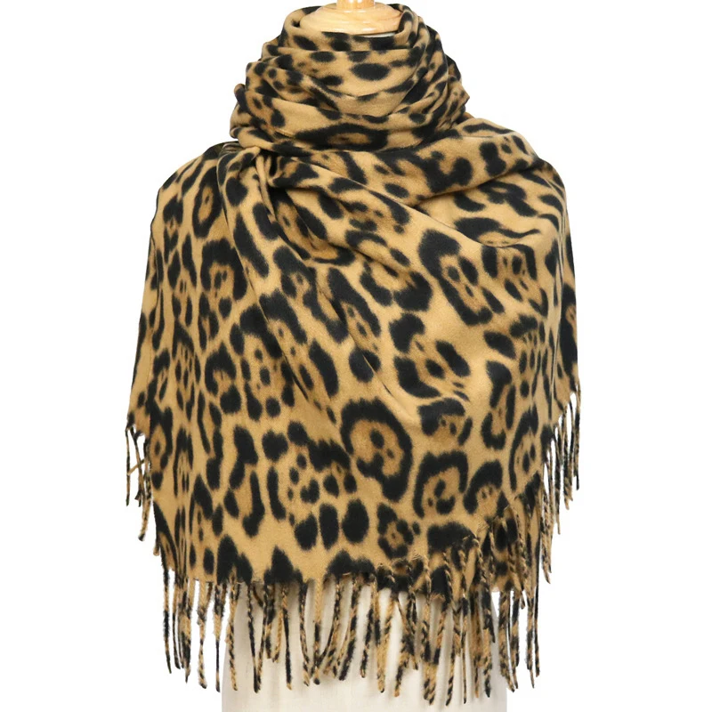 Fashion hot sale soft winter women animal printed leopard acrylic scarf