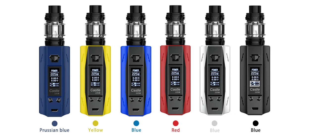 
Hot Selling 225W Castle E Cigarettes Box Mod Vape Starter Kit Vape Mod Wholesale 