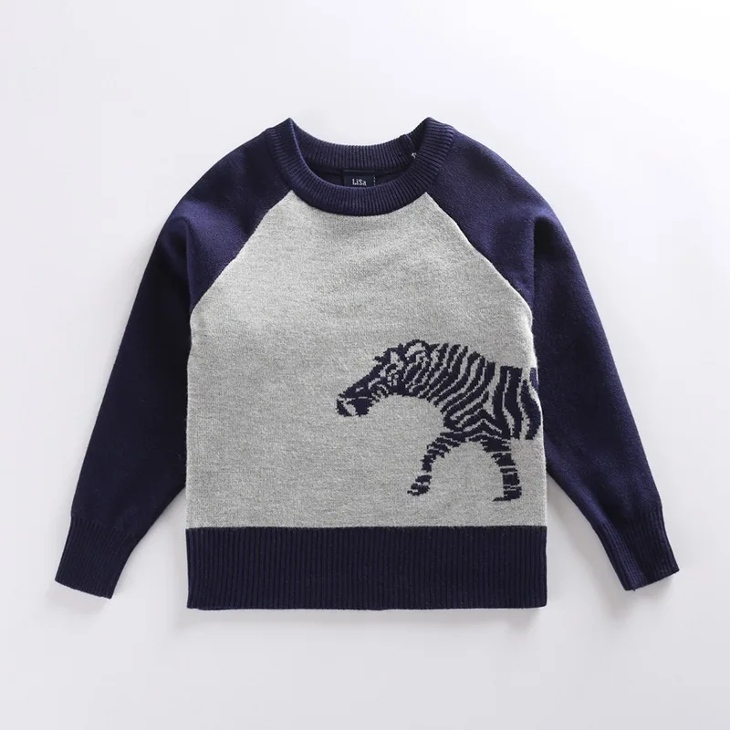 2016 Best Price 100% Cotton Horse Knitting Pattern Pullover Winter Sweater