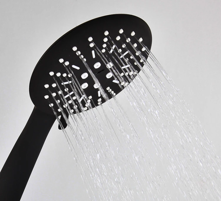 Cheap Wall Mounted SUS304 Black Shower System Rainfall Shower Head Adjustable Shower Bar with Valve Faucet for Bathroom