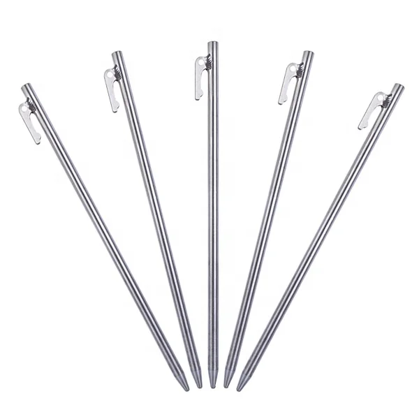 Customized 8mm Diameter Tent Nails Outdoor Accessories Titanium  Camping Tent Pegs Stakes