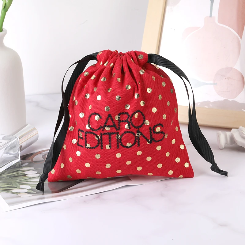 Custom Logo Small Drawstring Pouch Draw String Dust Clothing Bag Reusable Eco Cotton Promotional Drawstring Gift Packing Bag
