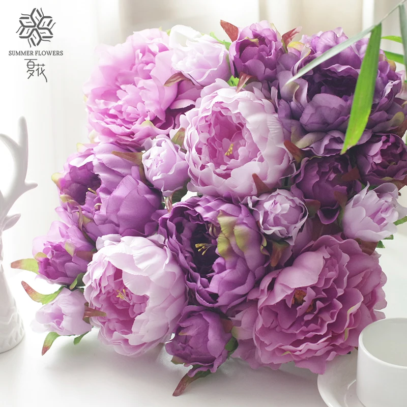 Top quality real touch silk peony flowers looks real artificial peonies flower wedding decoration