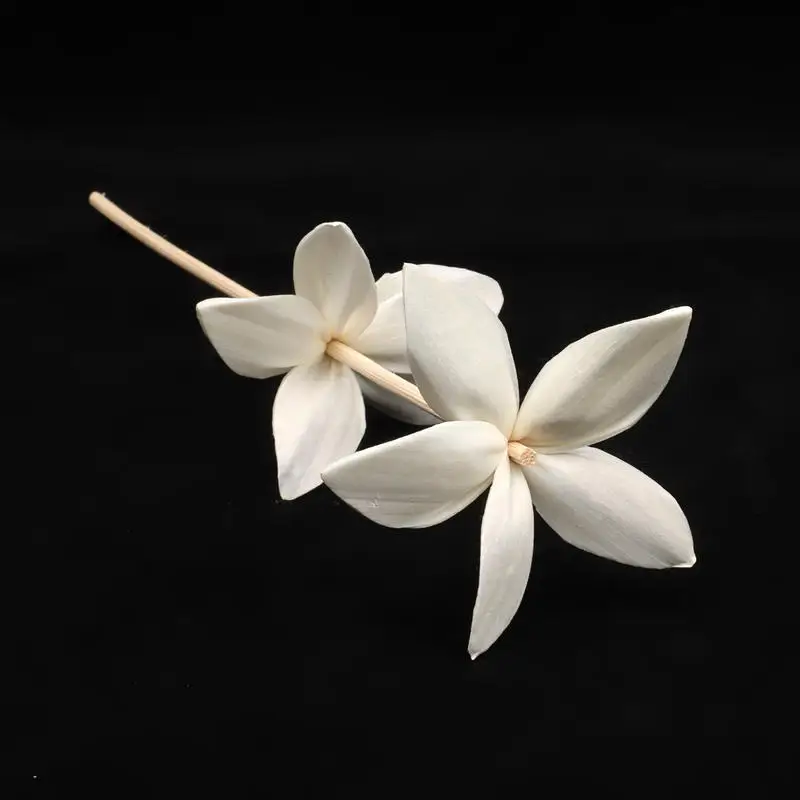 wholesale premium 20mm flower reed diffuser natural essential oil stick rattan rod scented sticks with cherry blossom flower