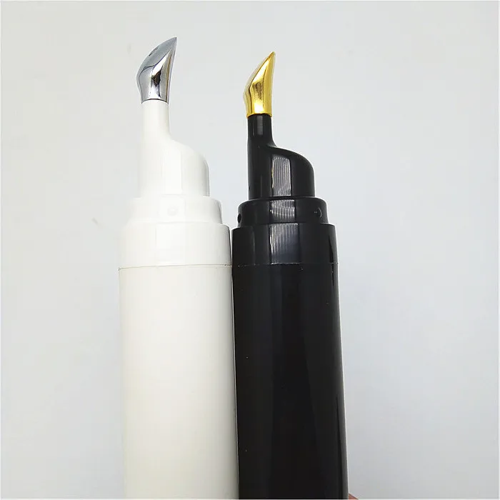 Luxury plastic 8ml 20ml eye gel cream container flat applicator airless eye cream bottle with metal tip head