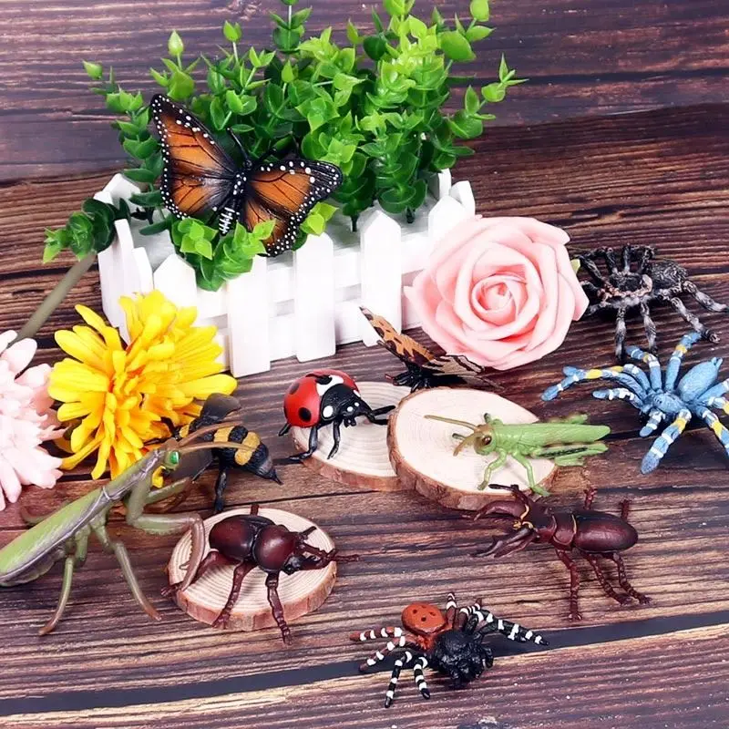 Plastic Insects Figures Realistic Insects Bugs Model Animal Toys Simulation Insect World Model Butterfly Spider Ladybug Mantis