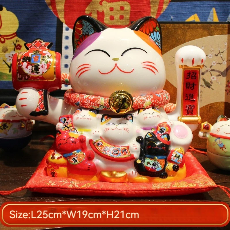 japanese lucky cat maneki neko Fortune Cat ceramic christmas ornament lucky cat Maneki-neko Fengshui for Wholesale