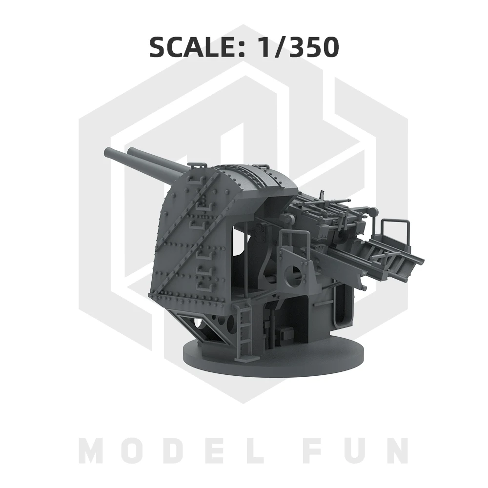 1/350 Type 89 127mm AA-GUN For IJN WARSHIPS 3D PRINTED MODEL NAVY WEAPON MODEL RESIN MODEL MFP35010