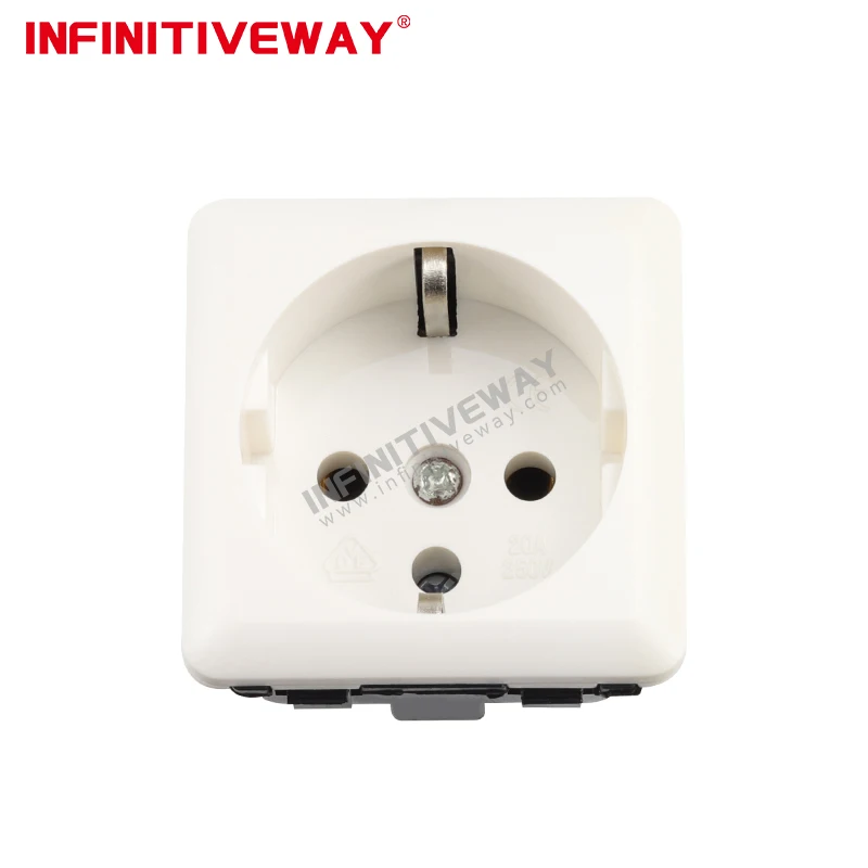 Cabinet Mounted Schuko German Socket Outlet Module Model No. IF-DE-50