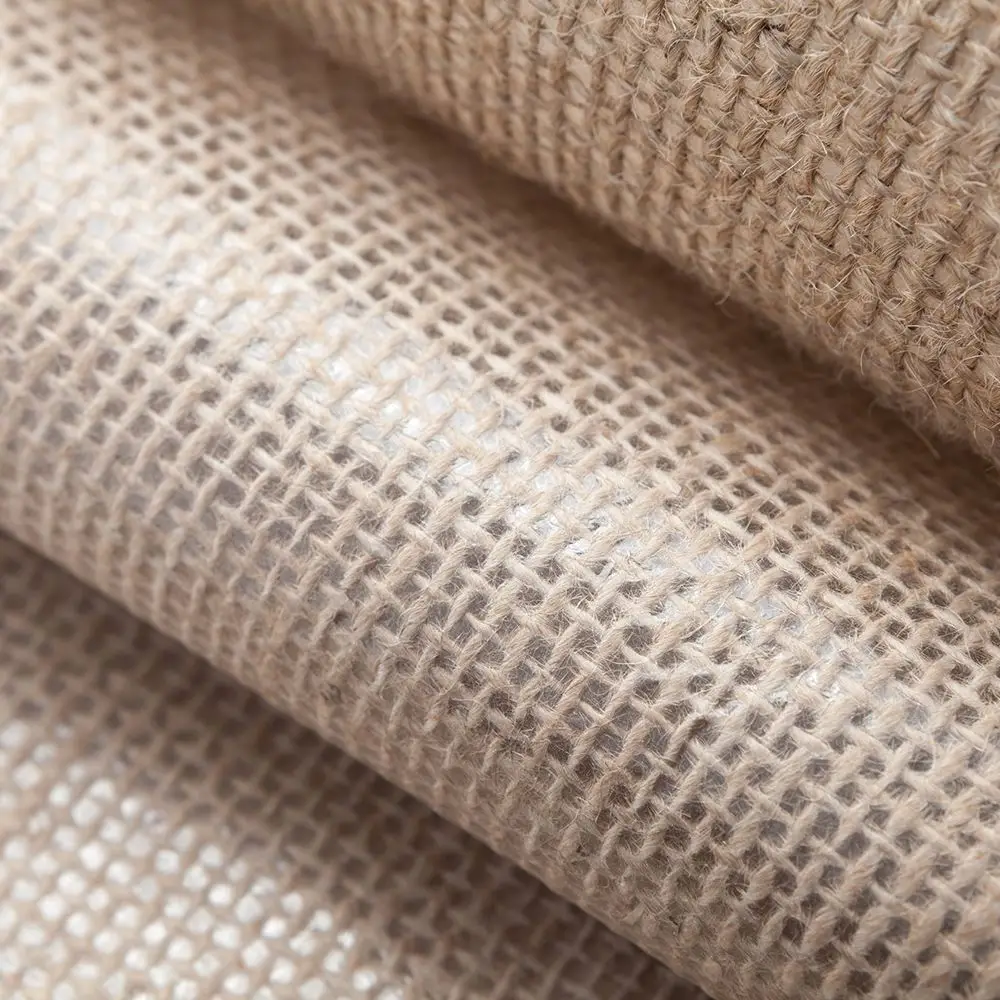 Qingyun China Factory Laminated Jute Mesh Roll Burlap Fabric Tela Yute Material Jute
