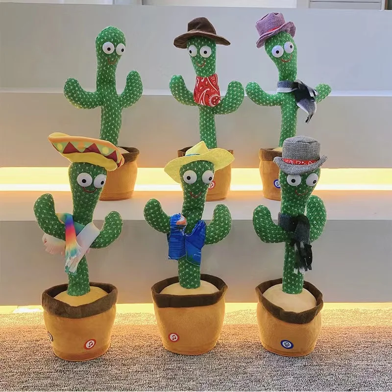 Cute Electronic Shake Talking Dance Singing Plush Doll Cactus Musical Dancing Cactus Toy