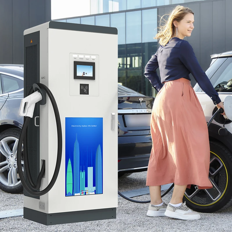 DC EV Charger Fast Charging DC 80KW 100KW Double Guns Charging EV Charger 120kw Station for Electric Vehicle