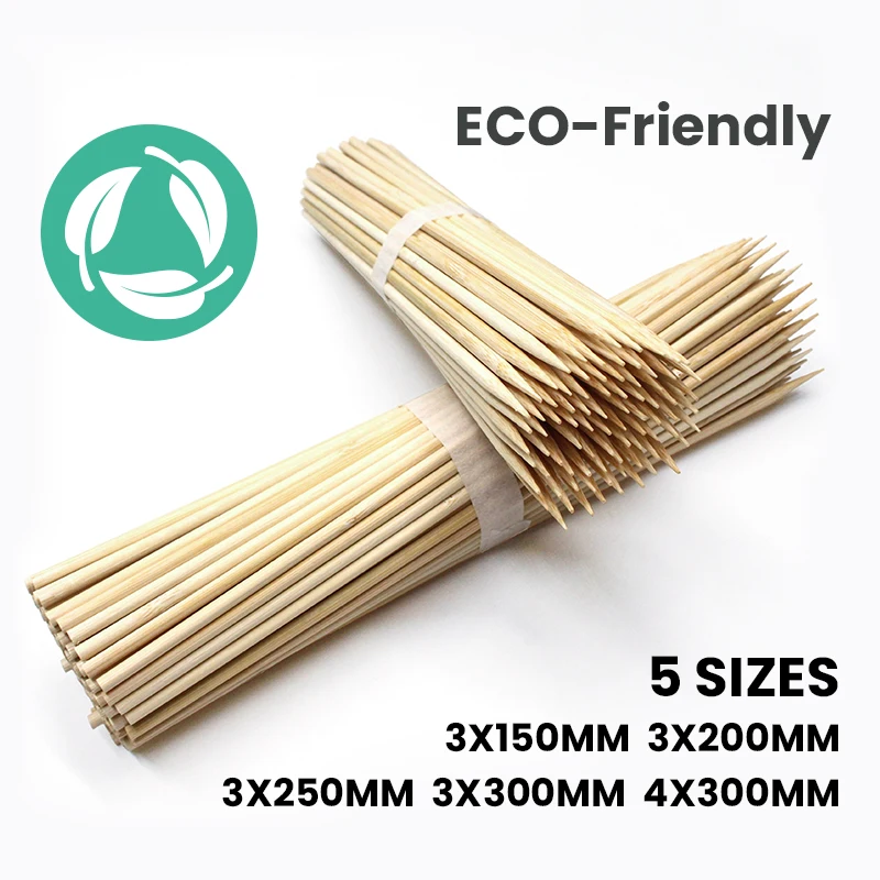 Biodegradable Hot Dog Corn Chicken 5mm Bamboo Skewer For India Market