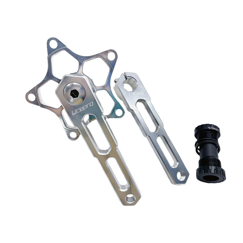 Litepro For Brompton Integrated Hollow 5 Claws Crank Folding Bicycle 170mm 130BCD Crankset Aluminum Alloy