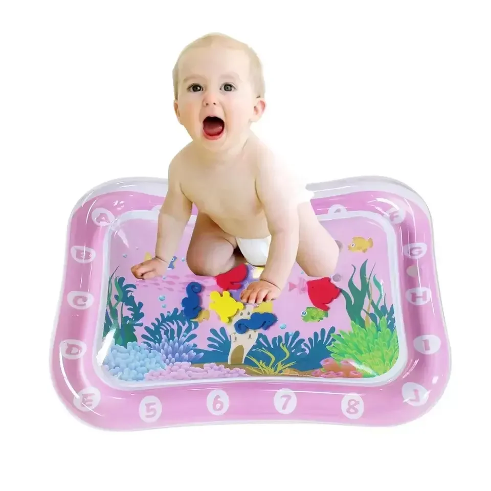 Tummy time baby water inflatable double sided water proof baby play mat for kids early education