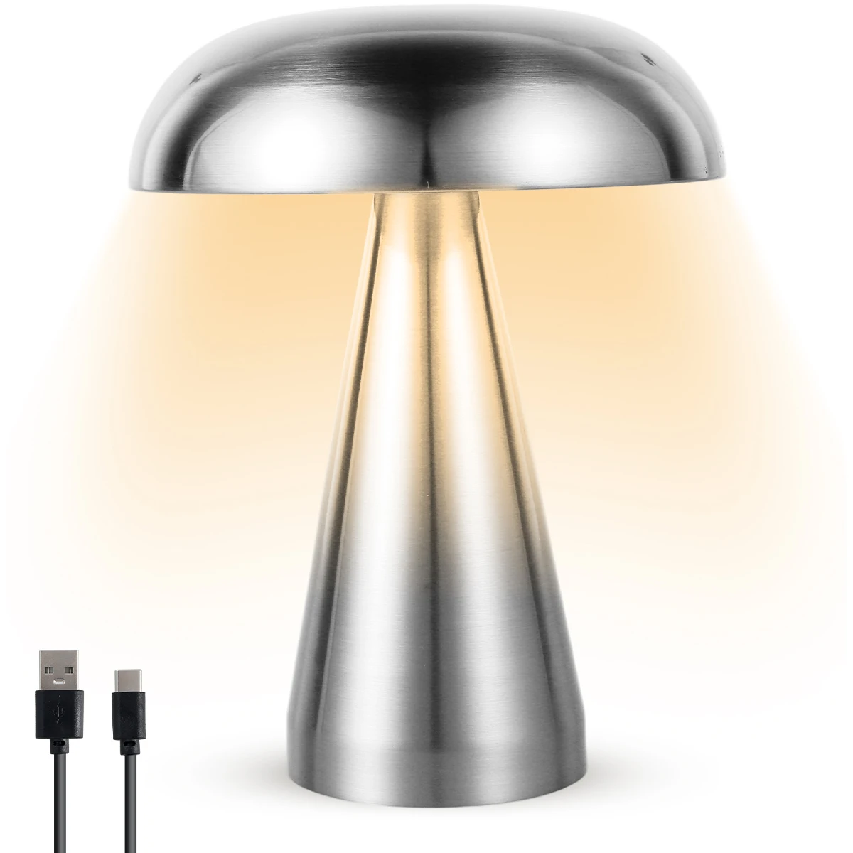 Modern home decoration mushroom lamp white metal marble stone table lamp bedroom bedside reading desk lamp