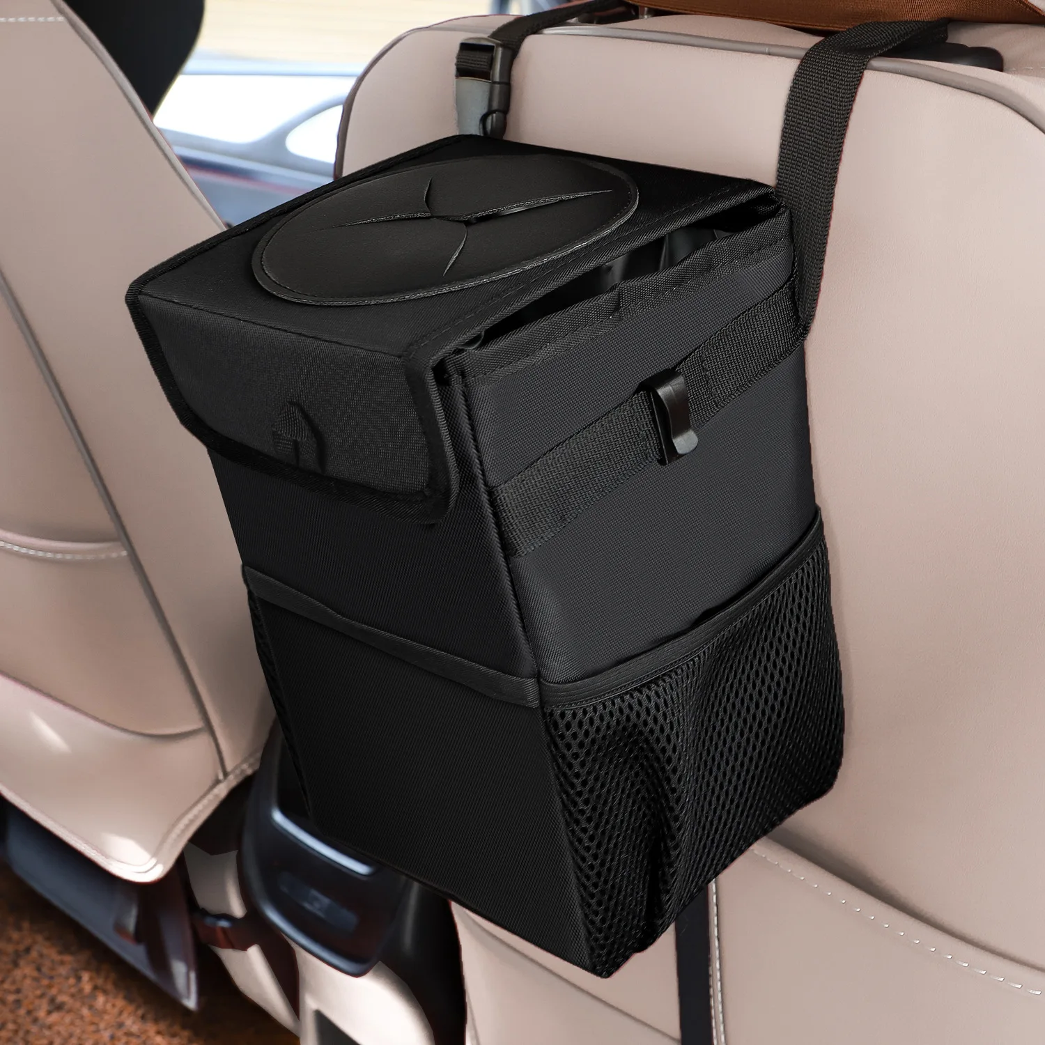 Custom logo Car Organizer Foldable Leakproof Trash Can Waterproof  Waste Basket Garbage Hanging Storage Organizer Cooler Bag
