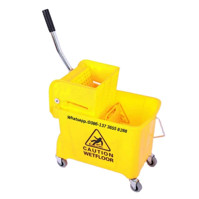 HQ2337 for mop cleaning  2 buckets 20L capacity plastic mop trolley