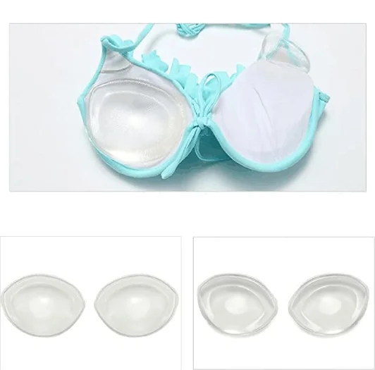 Durable Shape Clear And Skin Silicon Thick Bra Pad Reusable Bra Inserted Breast Lift Pad Push Up Big Breast For Sexy Women