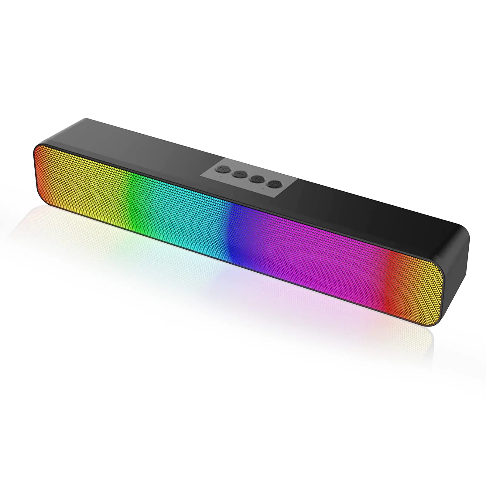 Portable RGB Computer SoundBar HiFi Stereo Sound Aux  Wireless Bluetooth Desktop Speakers for PC TV