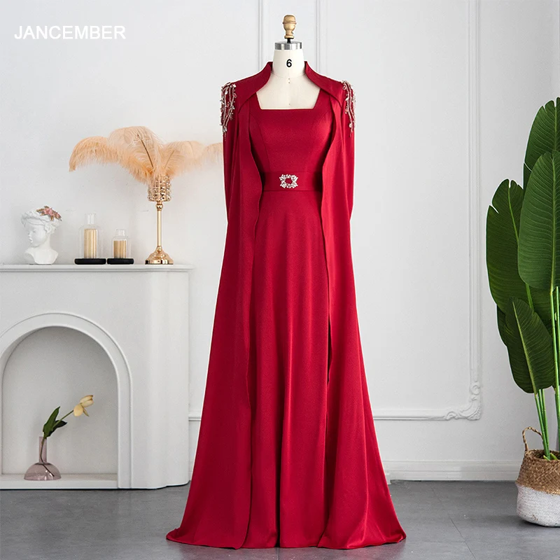 LSCZ25-2 Luxury Chiffon Floor Length Evening Dress High Quality Long Sleeves Party Gowns