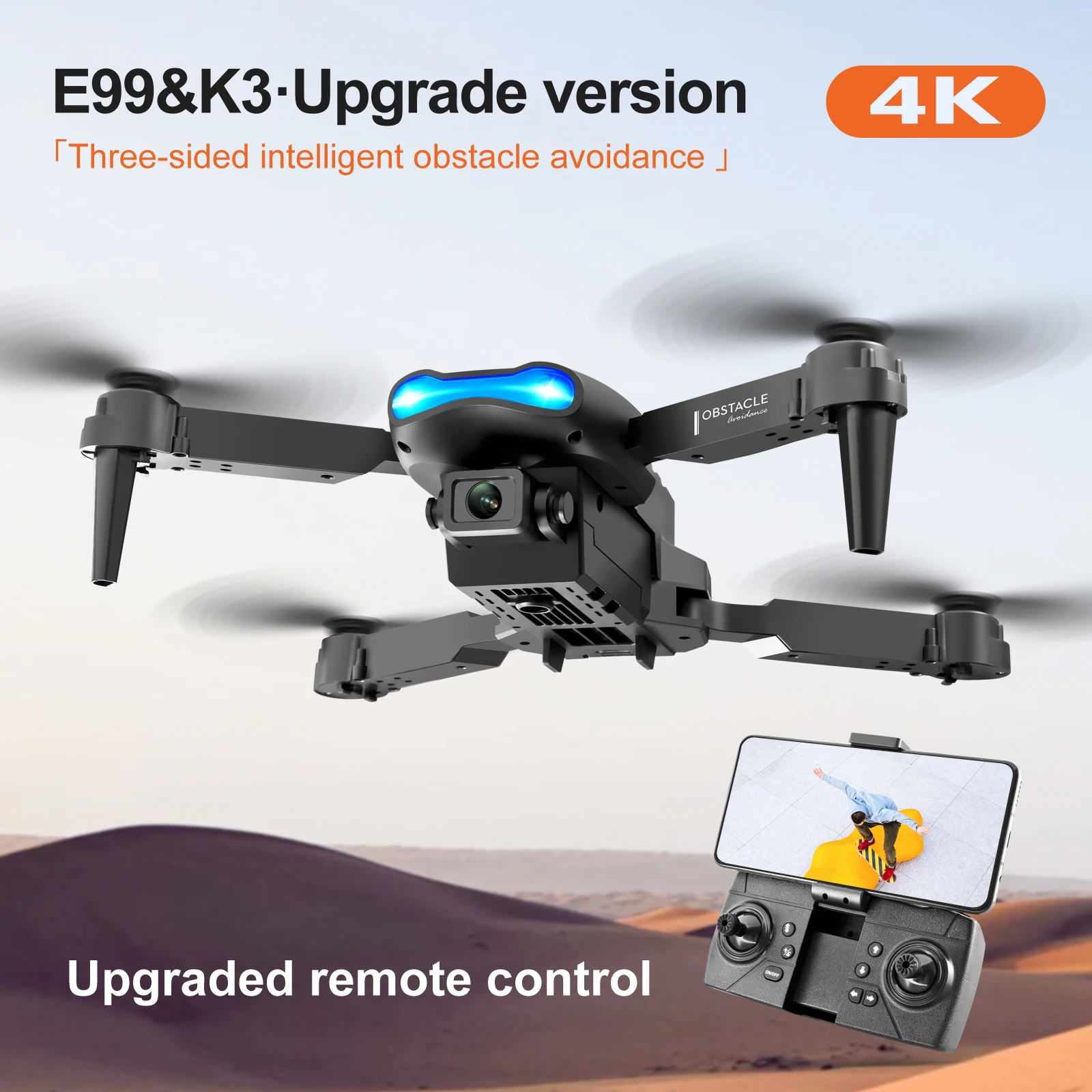 E99 MAX K3 Pro Drone Professional Quadcopter Obstacle Avoidance Drones RC Helicopters 4K Dual Camera Remote Control Toys