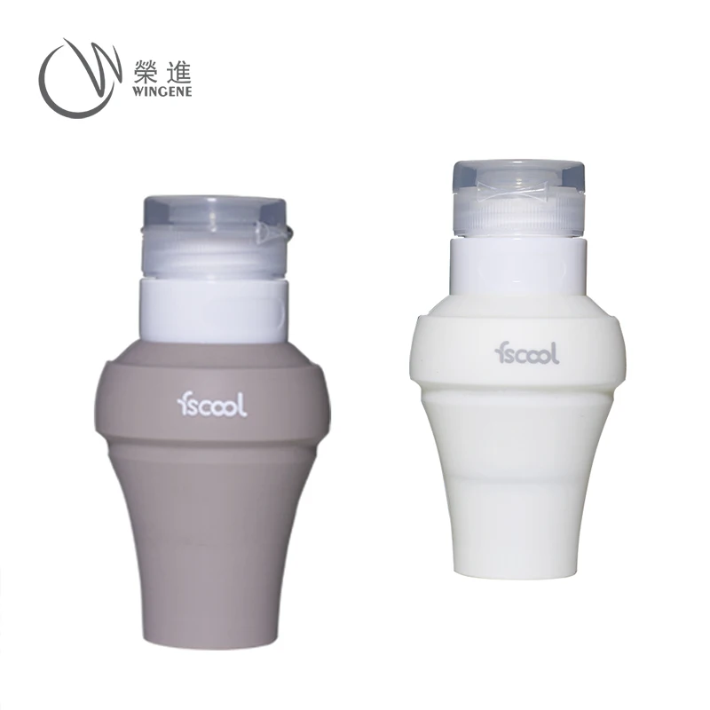 Travel Accessory Portable Folding Mini Silicone Squeeze Shampoo Travel Bottle Set/Kit