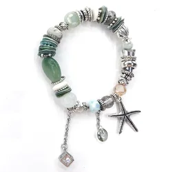 Suyan Jewelry Factory Price  Custom Charm Bracelet Blue Murano & Glass Beads Bracelet good luck charm bracelet For Women