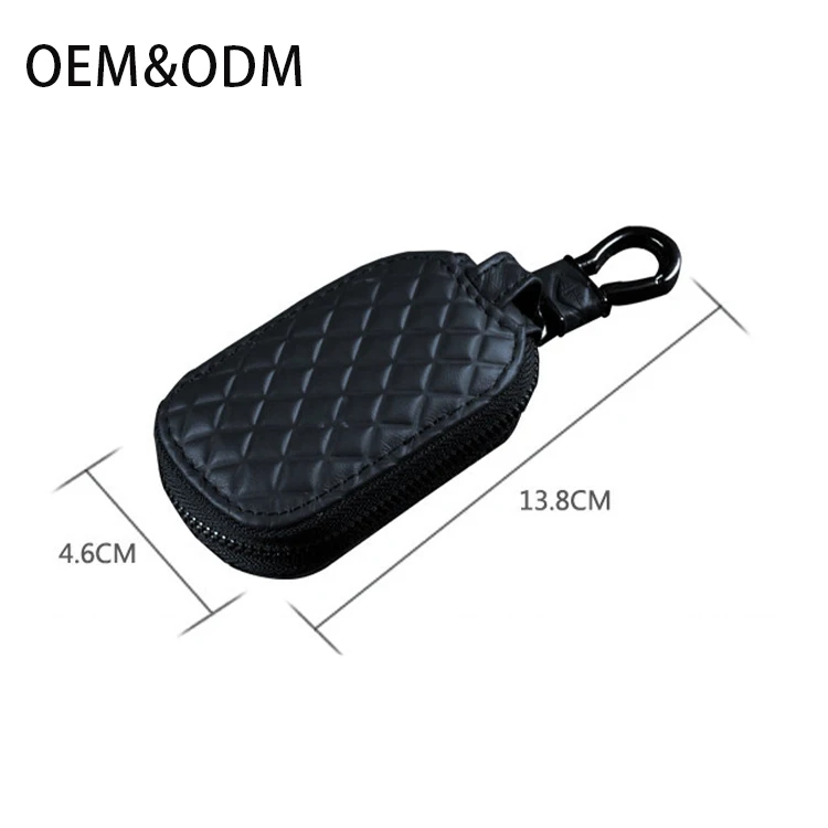 Key Bag Holder,Smart Keyrings Zipper Key Pouch Leather Car Key Wallet with Keychain/