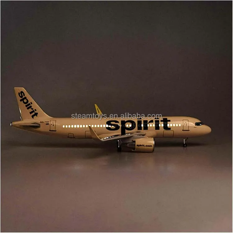 Aviones a Escala 47CM Resin Aircraft Model with LED Light A320 American Spirit Airlines Model Plane from Chinese Wholesaler