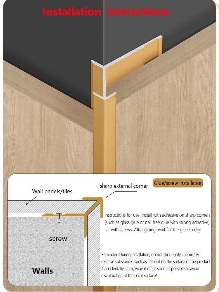 18mm fireproof aluminum transition wall edge profiles sharp outside corner closing strip for wood veneer wall panel