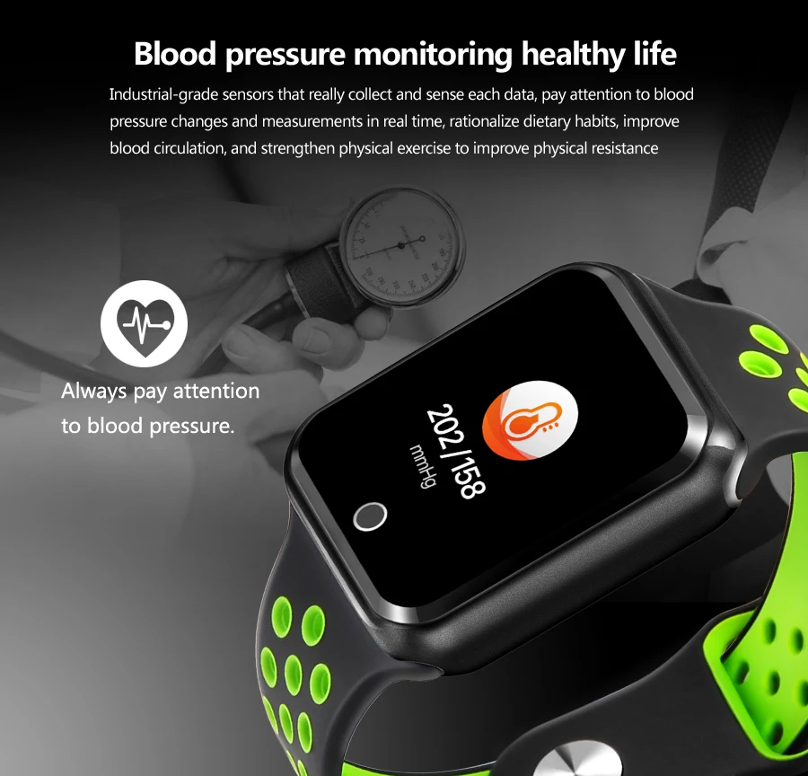 S226 reloj smart watch 1.3inch touch screen blood pressure heartrate sports smartwatch