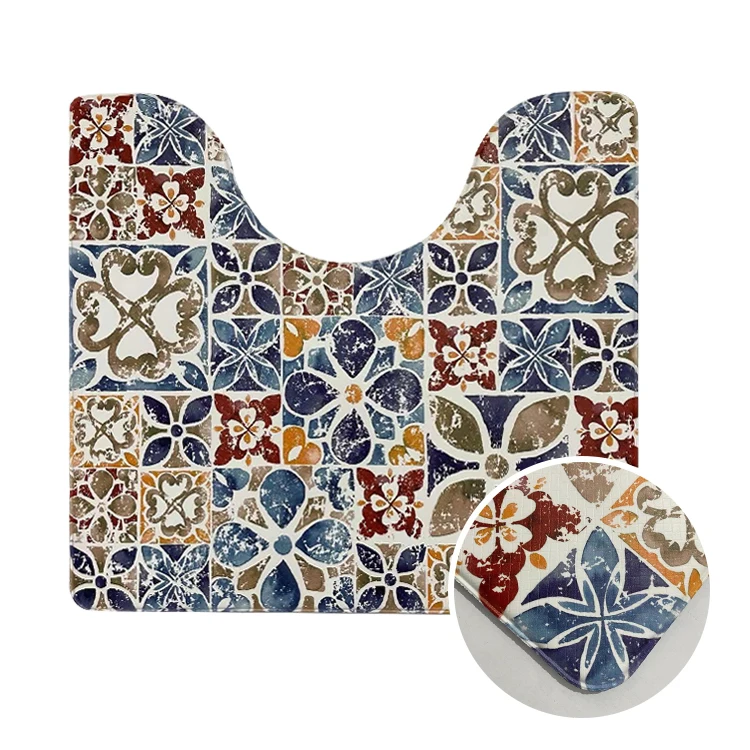 
 5-8 мм экологически чистый коврик для унитаза с принтом из ПВХ  