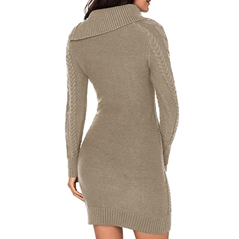 knitted women asymmetric button slim fit  mini sweater dress  custom logo sweater custom knit sweater oem knitwear custom